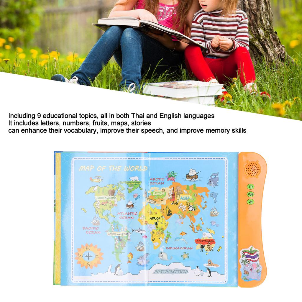 Language Learning Digital Book Thai English Sound Talking Book for Words Learning Preschool Education