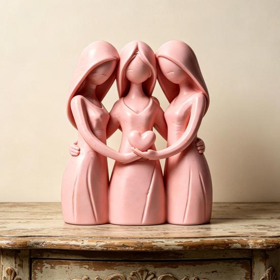 Sisters Friendship Statue 3D Printed 3 Sisters Figurine for Living Room Office Dorm Apartment Home Decor Heartfelt Gift for Women