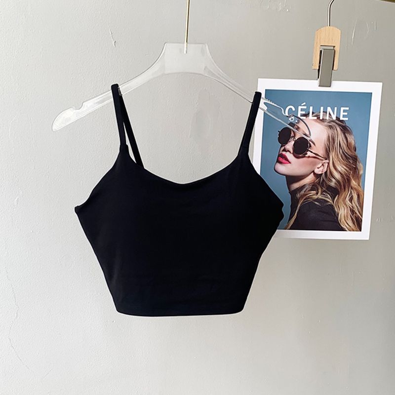 Lu Same Sports Vest Female Outwear Semi-Fixed One-Piece Cup Bubble Wrap Push up Sports Bra Workout Yoga Vest