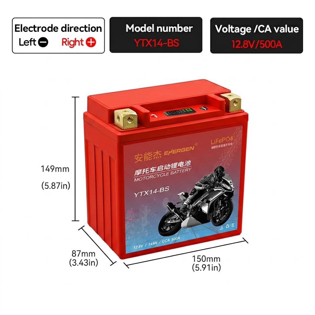 Motosiklet Aküsü LiFePO4 Scooter Marş 12.8V 5Ah 7Ah 9Ah CCA 200A-400A Dahili BMS Lityum Akü Voltaj Koruması ATV