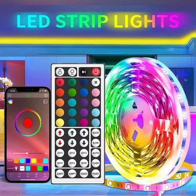 5V USB RGB LED Strip Lights Music Sync APP 44Key Remote Control Flexible Ribbon for TV Backlight Bedroom Desk Room Party Decor