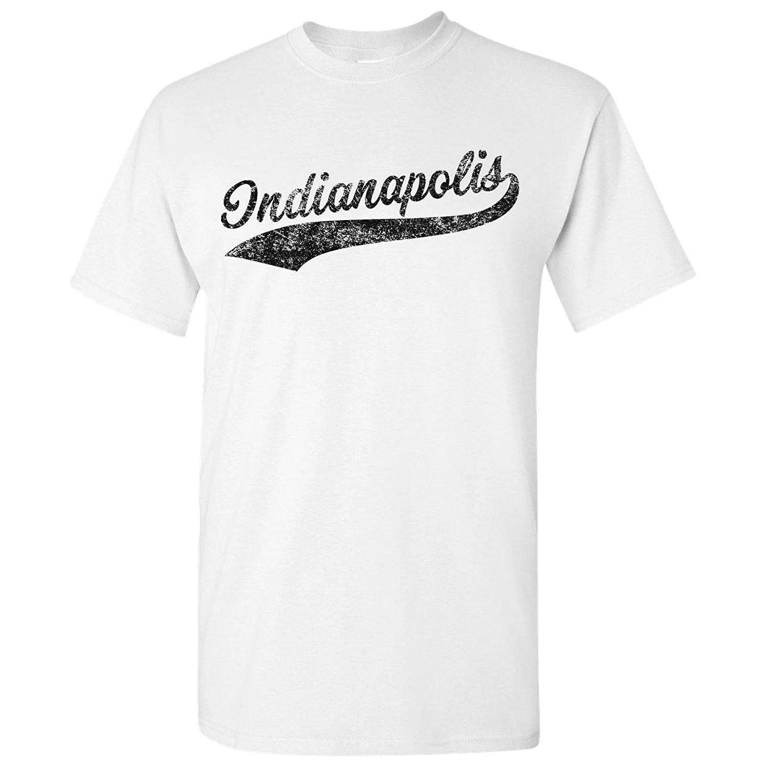 Indianapolis City Baseball Script - Home Run Game Day Sports T-Shirt - White M
