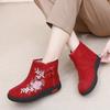 Geborduurde Hoge Laarzen: Warme, Antislip, Zachtzool Katoenen Schoenen voor Ouderen - Etnische Stijl, Perfect voor de Winter(Bestel een maat groter)