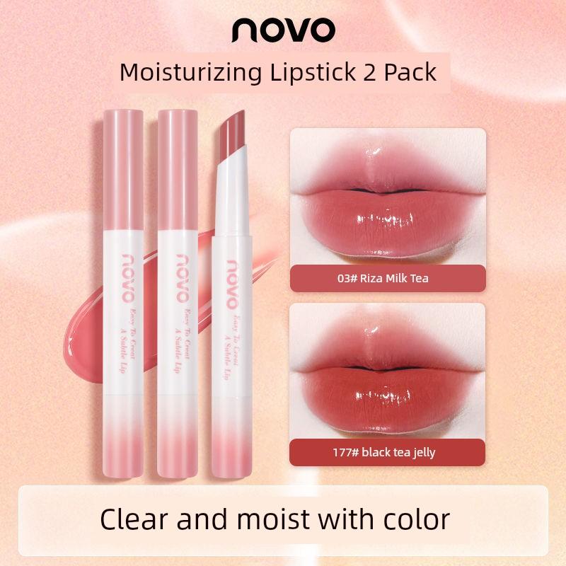 Novo Nude Color Series Lipstick Female Glossy Mirror Lip Lacquer No Stain on Cup Non-Fading Moisturizing and Nourishing Lipstick Student Cheap