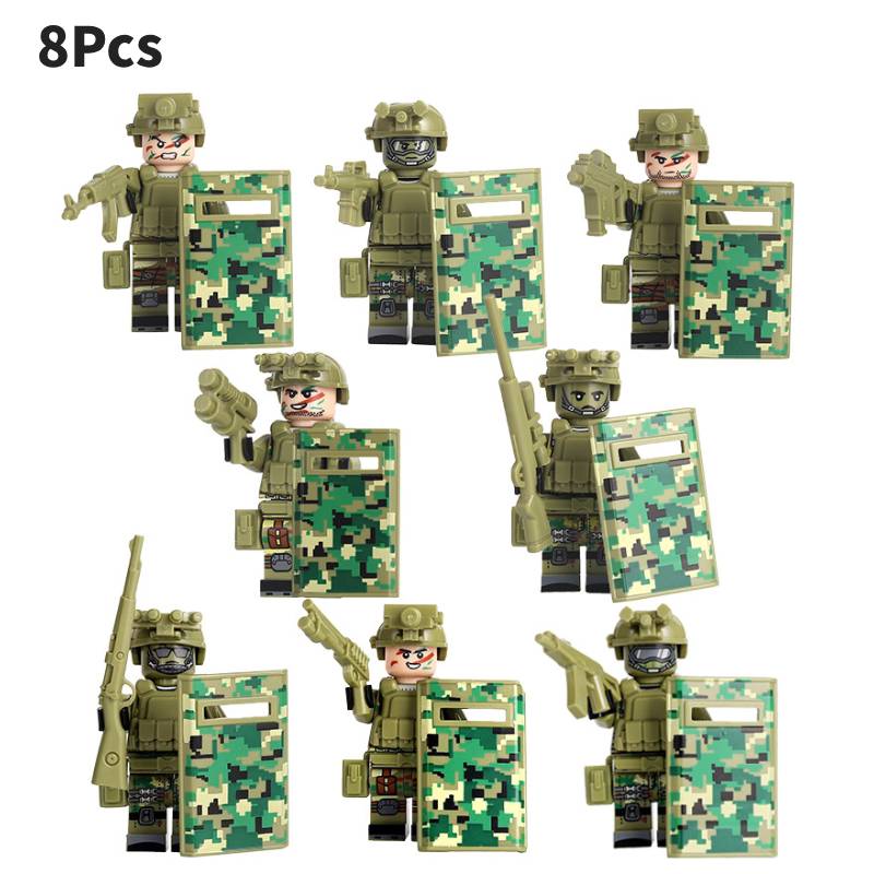 

Minifigure Elite Forces Set Military Swat Building Blocks Action Oriented Toy зелений