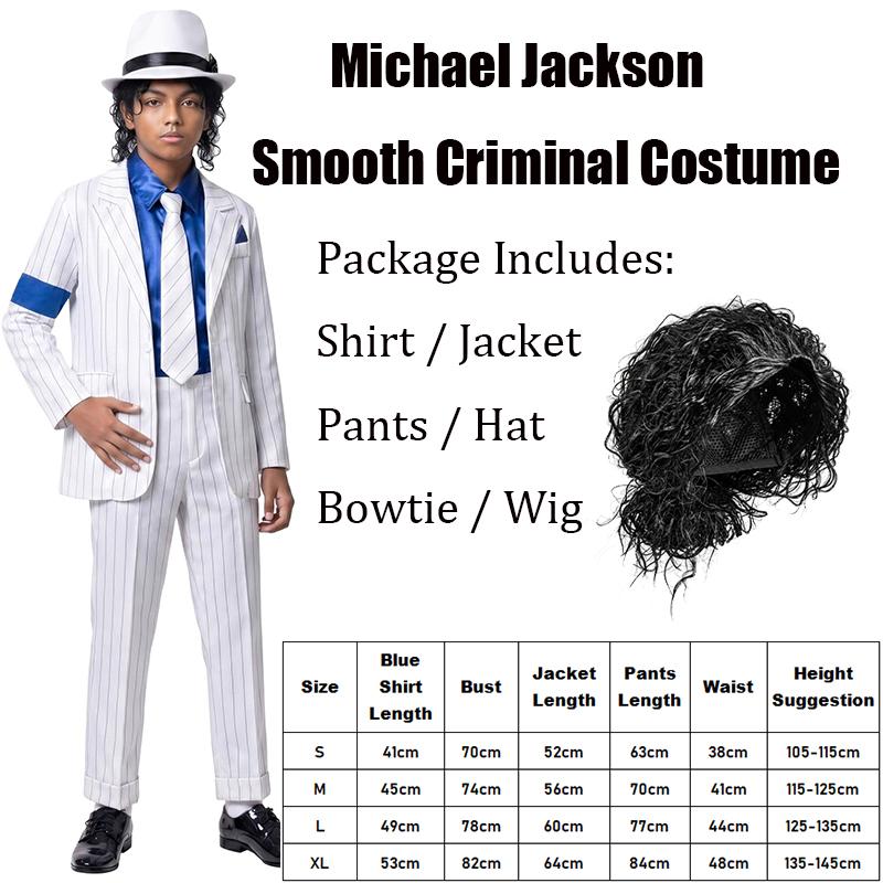 MJ Michael Hladký Zločinec Imitátor Oblečení Super Hvězda Zpěvák Cosplay Kluci Michael Jackson Halloweenský Kostým