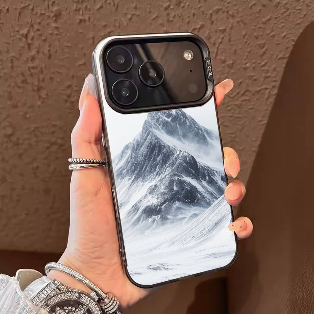 Winter Snow Mountain  Phone Case For iPhone 17,16,15,14,13,12,11,Pro Max,Plus Candy Silver Cover