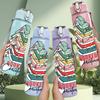 1PC Stack Gift Christmas Tree Text 750ml Color Plastic Sports Water Bottle Leakproof Flip Straw Lid Suitable for Sports Office Home Use