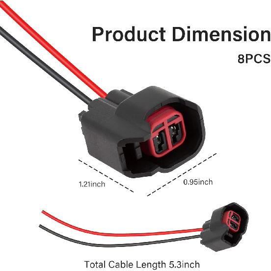 8 PCS Fuel Injector Connector Pigtail,Fuel Injectors Set Of 8 Replace OEM# 5013995AA,5161919AA,Car Accessories Fuel Injector Wiring Harness