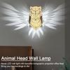 3D Animal Owl Wall Light Battery Operated Resin Animal Statue Light 3D Animal LED Wall Lamp for Staircase Hallway Wall Sconce