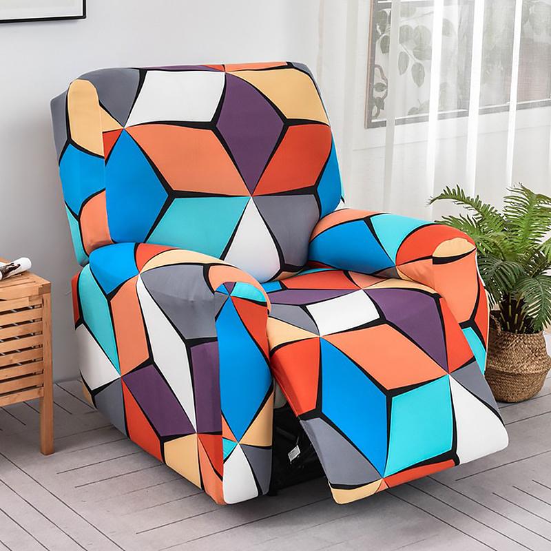 Recliner Chair Cover 4-Pieces, Stretch Sofa Slipcover 1 Seater Sofa Covers for Living Room Furniture Covers with Elastic Bottom