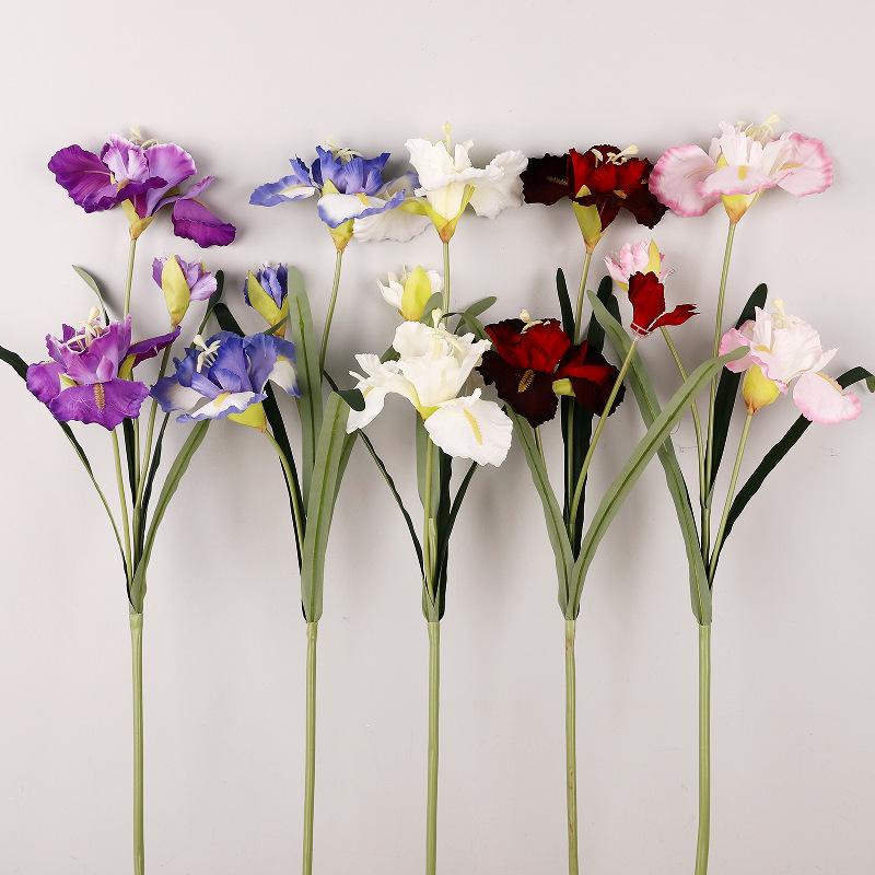 Artificial Flower Single 3-headed Iris Flower Fake Flower Flower Arrangement Wedding Photography Flower Arrangement