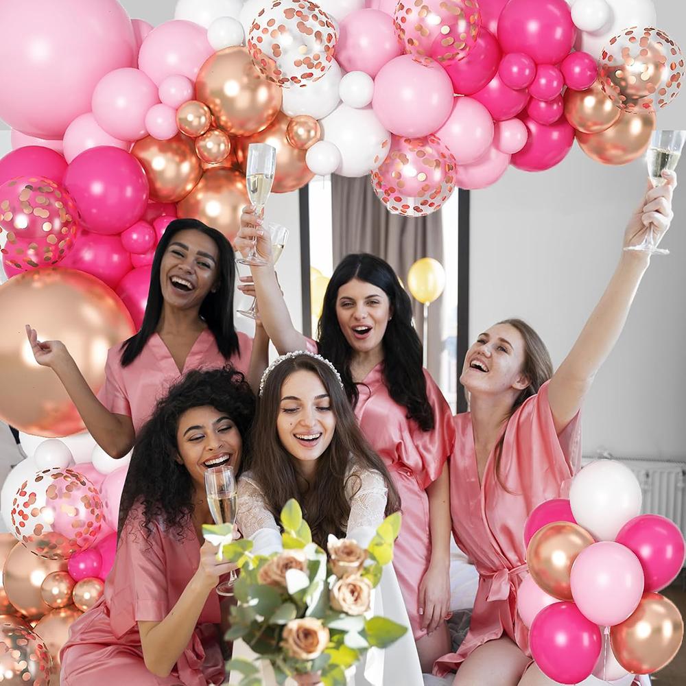 Rose Red Balloons Garland Pastel Pink White Rose Gold Confetti Ballon Arch Kit Baby Shower Home Birthday Party Decoration Globos