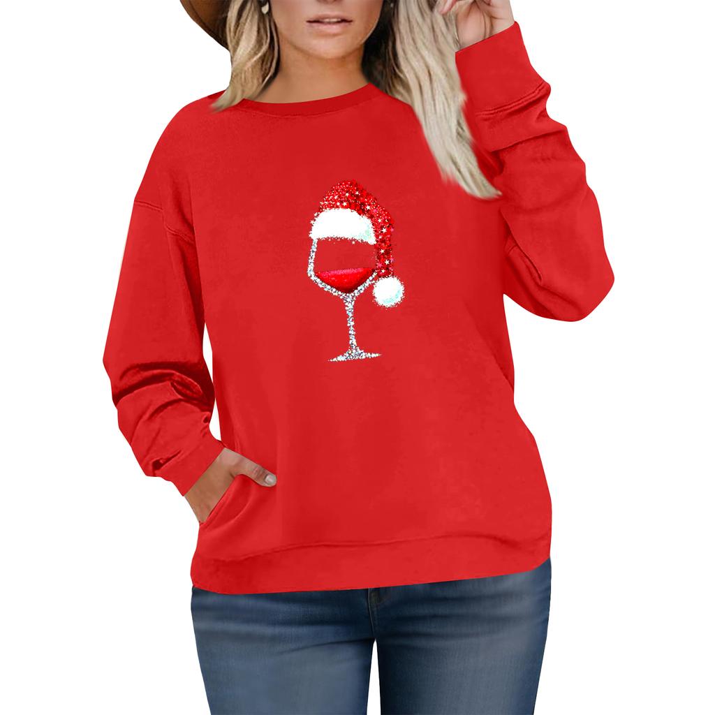 Women's Fashionable Casual Plus-Size Long Sleeve Pullover Printed Sweatshirt