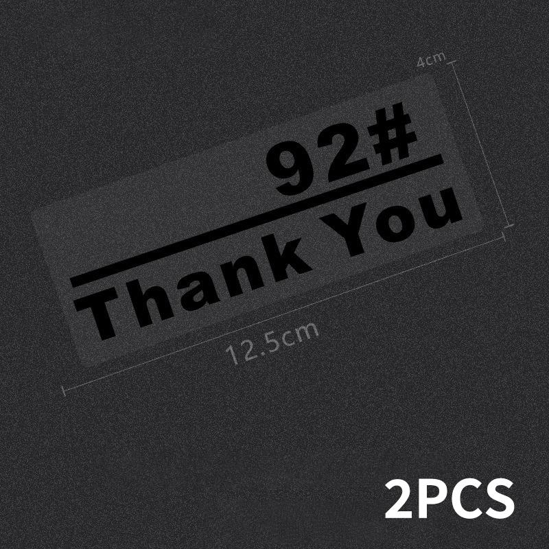 

2Pcs Thank You Sticker Personalized Car Fuel Tank Cover Sticker Creative Plus No. 92 95 No. 98 Oil-Type Tips Black White A1