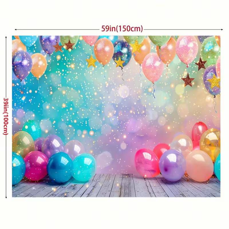 2D Rainbow Colors Birthday Party Backdrop Photography Background Banner