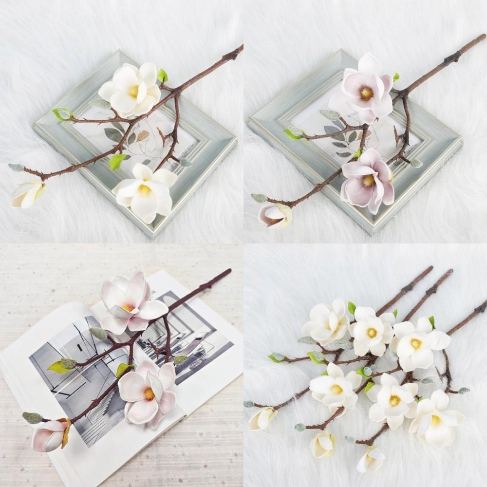Real Touch Artificial Magnolia Flower Realistic Faux Magnolia Branch  Home Living Room Decor
