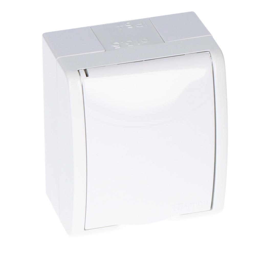 Socket with grounding 1-fold n/t IP54 AQGZ1/11 Aquarius white
