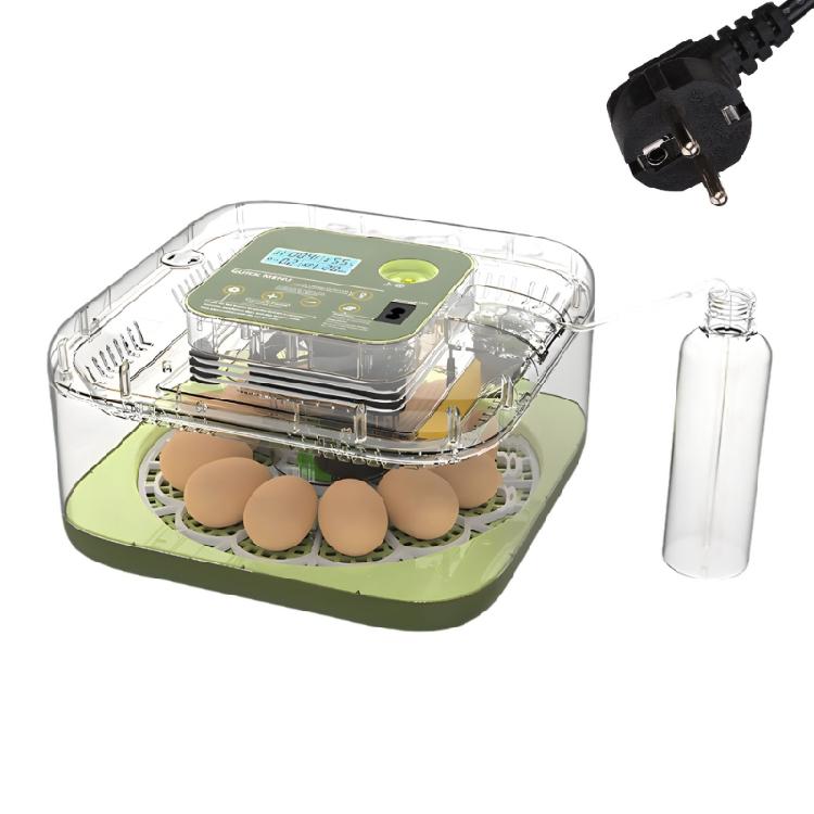 

Digital 12 Piece Poultry Incubator With External Water Container And Visible Top For Easy Monitoring And Cleaning 1