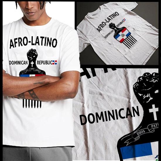 Dominican Republic Afro Pick Flag T-Shirt African And Hispanic Heritage Culture S