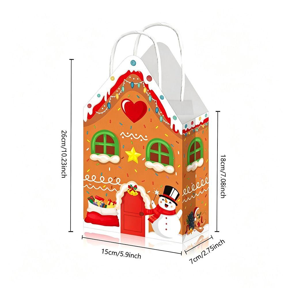 Various Styles Christmas Gift Bags 12 Pcs Kraft Christmas Bags Treat Candy Bags For Gift Wrapping