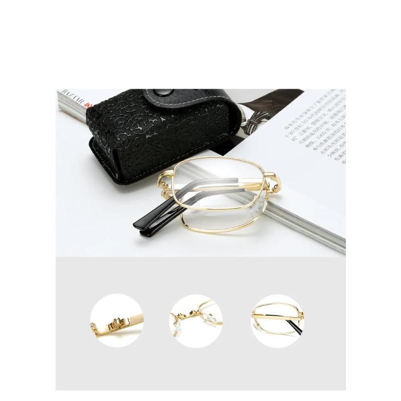 Reading Glasses Men Portable Presbyopia Glasses with Box Foldable Prescription Glasses Eyeglasses +1.0 To +4.0