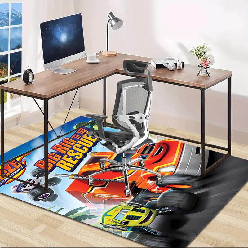 1pc Blaze and the Monster Machines Design Area Rug - Non-Slip, Soft & Cozy Floor Mat for Living Room, Bedroom, Office - Indoor/Outdoor Decorative Carp