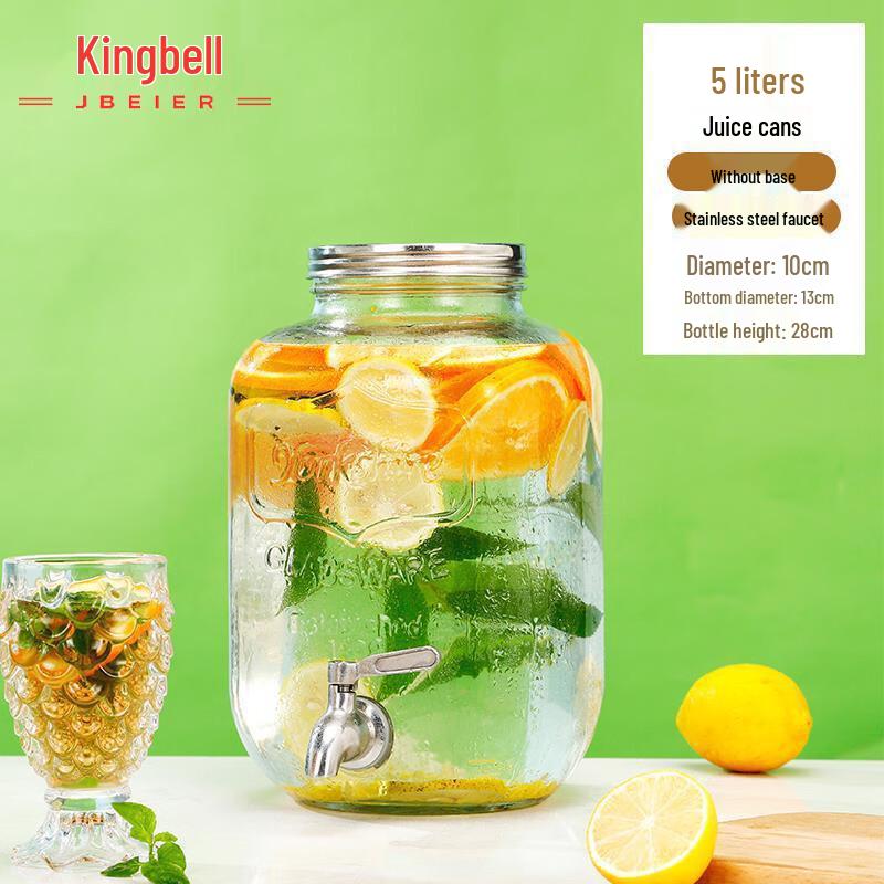 5L Glas Getränkespender mit Zapfhahn
