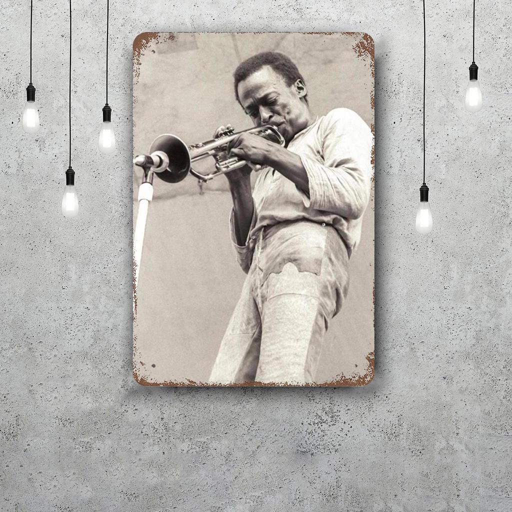 Miles Davis Vintage Metal Tin Signs Posters Decor Retro Metal Plaque Wall Art Decor for Garage Bar