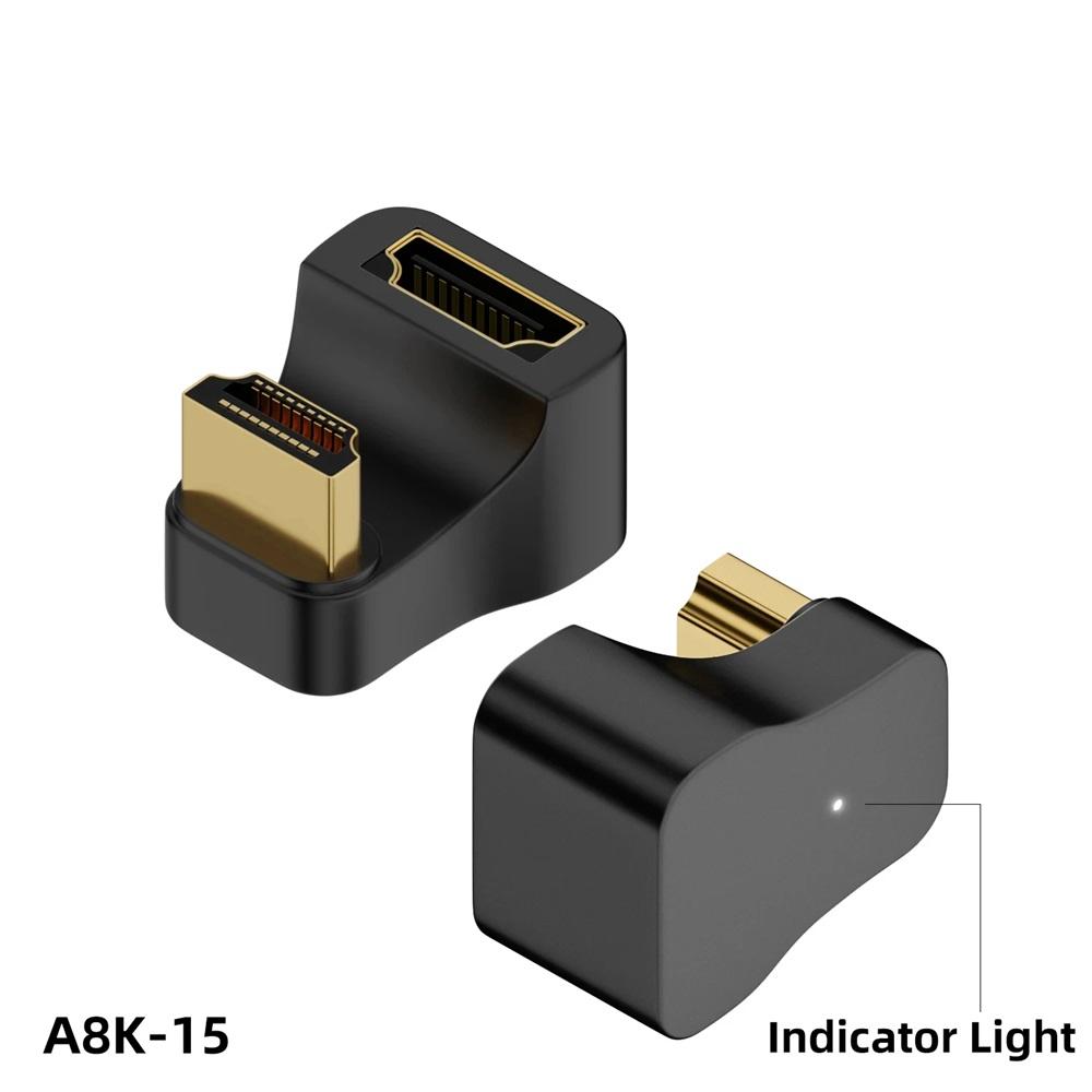 360 Degree U Shape HDTV Adapter HDMI 2.1 Male To Female 8K@60Hz Connector for Portable Display Monitor Accessories Up&Down Angle