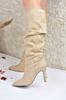 Women Modern Stylish Fashion Boots Boots Faux Leather Suede Skin Suede Thin Heel Boots