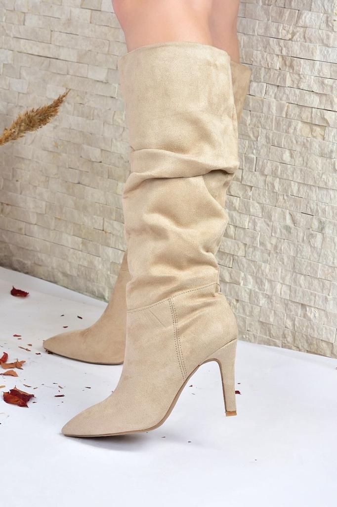 Women Modern Stylish Fashion Boots Boots Faux Leather Suede Skin Suede Thin Heel Boots