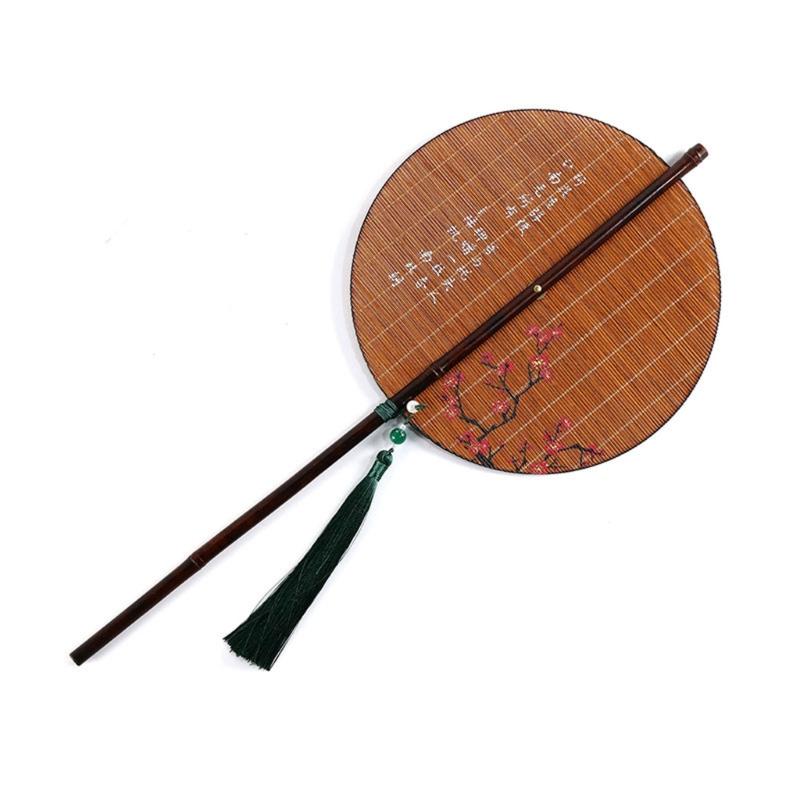 

Ручной складной веер Круглый складной ручной веер Древние стили Поясной веер Бамбуковый складной веер Вечеринка Свадьба Домашнее украшение