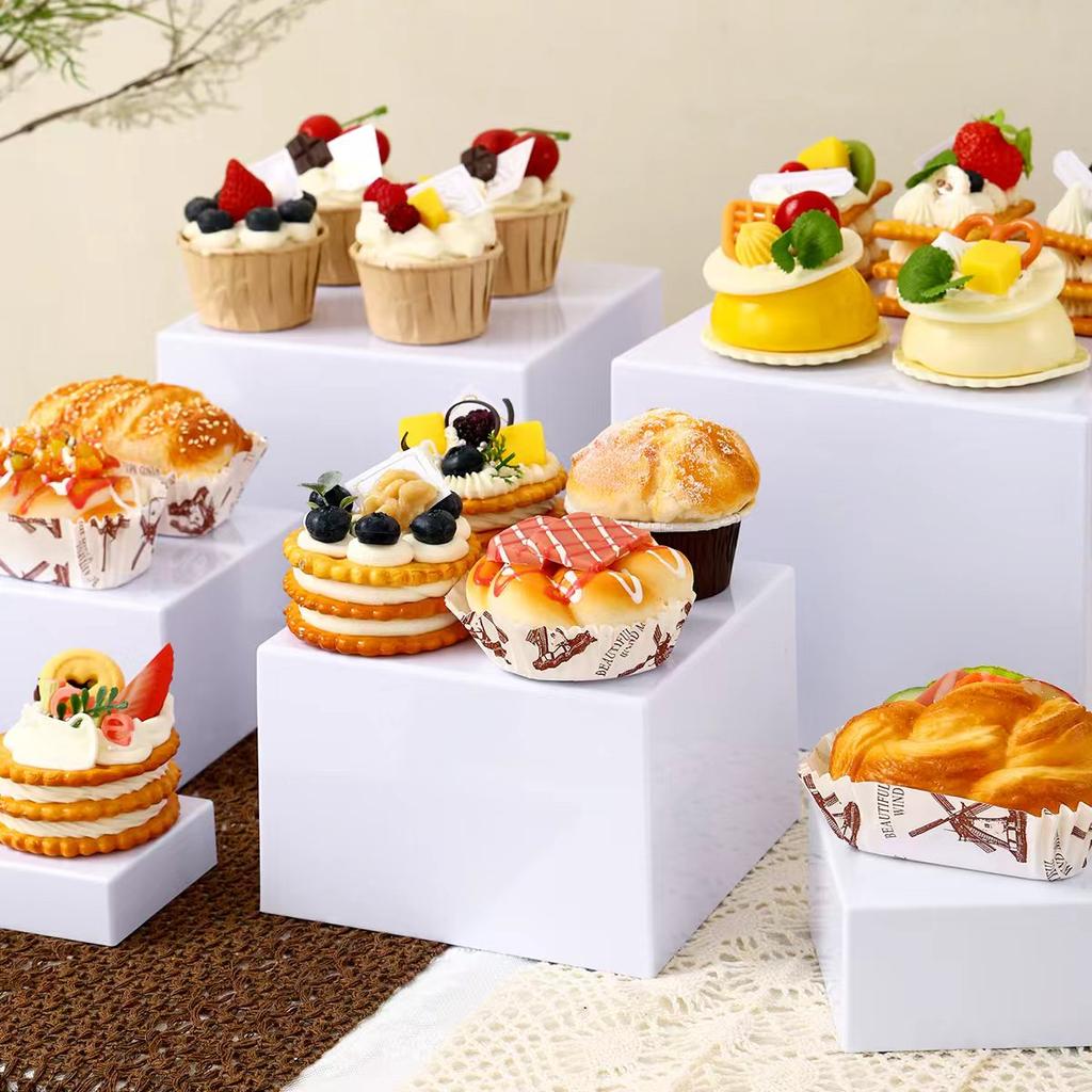 5pcs/6pcs acrylic white/transparent cake display rack suitable for business birthday banquets, weddingsholiday decoration racks