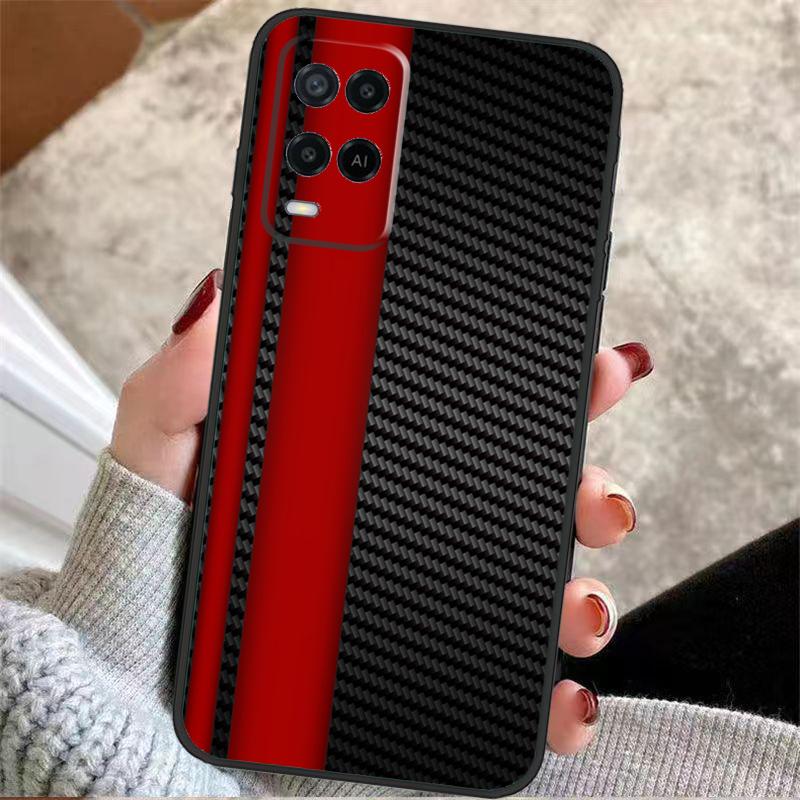 Car Carbon Fibre Pattern Case For Oppo A60 A80 A40 A5 Pro A15 A16 A17 A57 A77 A94 A74 A54 A76 A96 A18 A38 A58 A78 A98