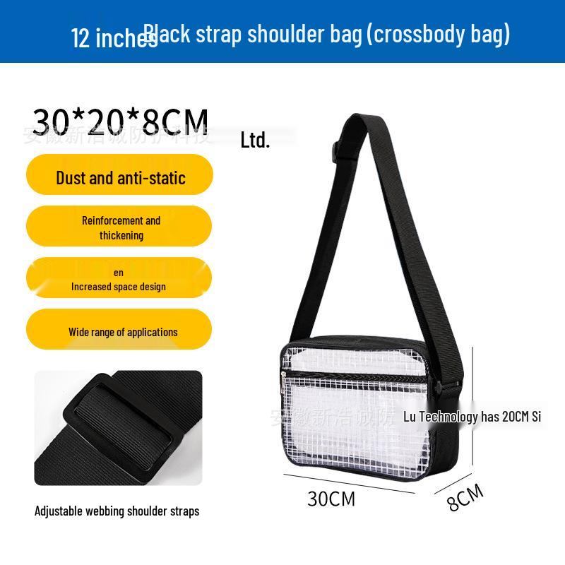 17" Antystatyczny Plecak z Siatki PVC Przezroczysty Czarny - Unisex Lekki Duża Pojemność Pyłoszczelna Torba