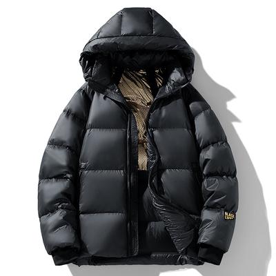 Black Gold Casual Versatile White Down Cotton Clothes Winter New Windproof Warm Thickened Short Men and Women