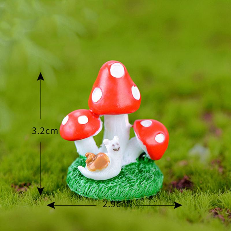 Colorful Mushroom Resin Ornament Multi-purpose Waterproof Rust-proof For Micro Landscape Decoration