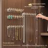Wall-Mounted Jewelry Rack: Mirror Cabinet Door with Necklace, Bracelet, and Earring Hooks