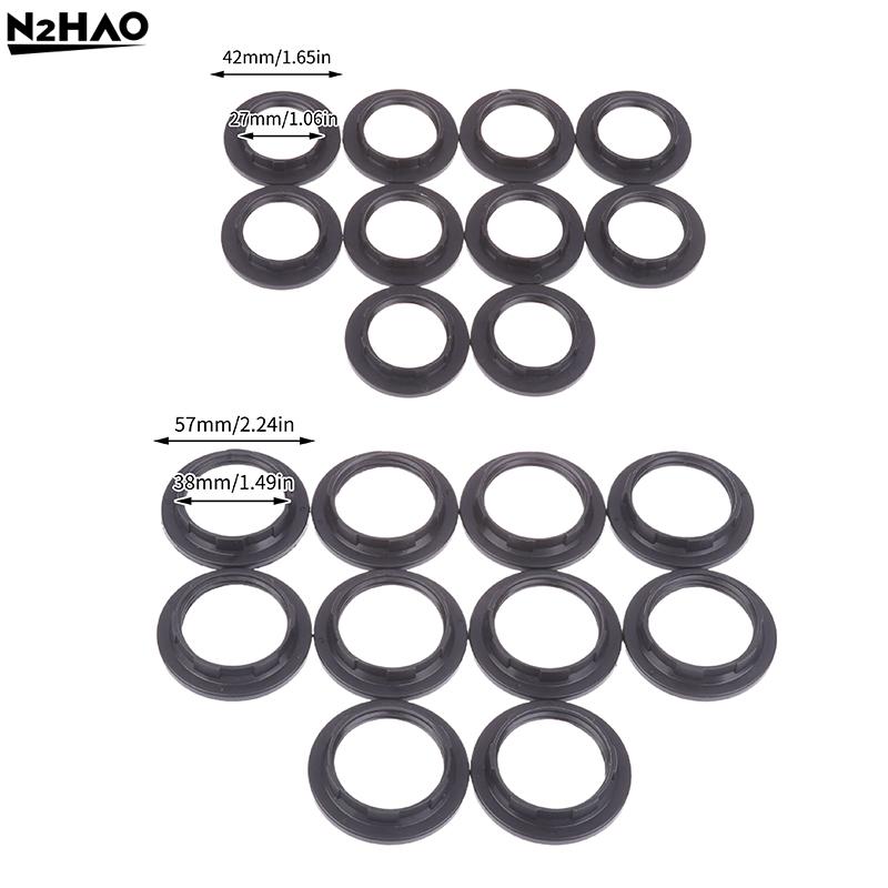 10Pcs E14 E27 Threaded Lamp Socket Rings Pack Black White E12 E26 Lock Lamp Shade Rings For Standard Base Lamp Holder