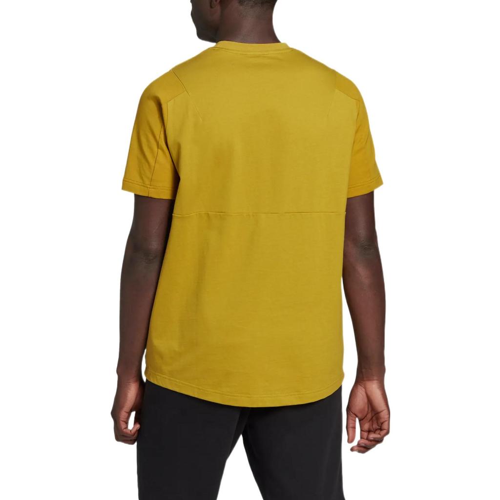 Adidas T Shirts Men's Yellow Crew Neck Moderate Straight Fit HL3870