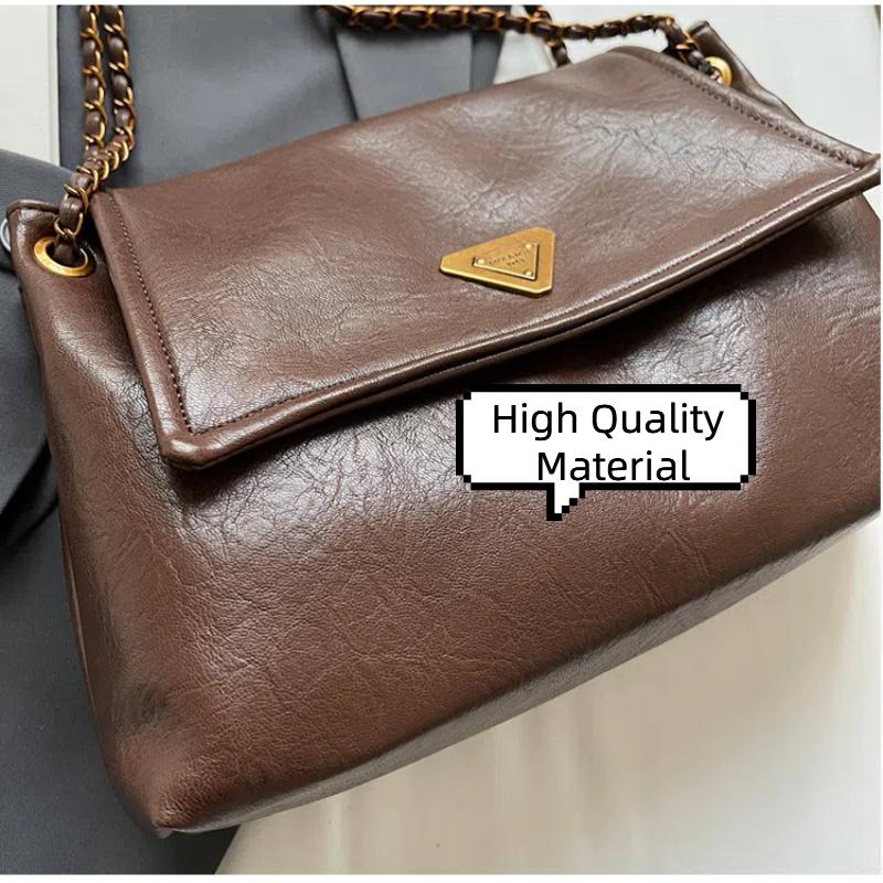 2025 Vintage PU Leather Women Crossbody Shoulder Bag - Spacious Underarm Purse with Chain, Office To Evening Clutch Purse Bag