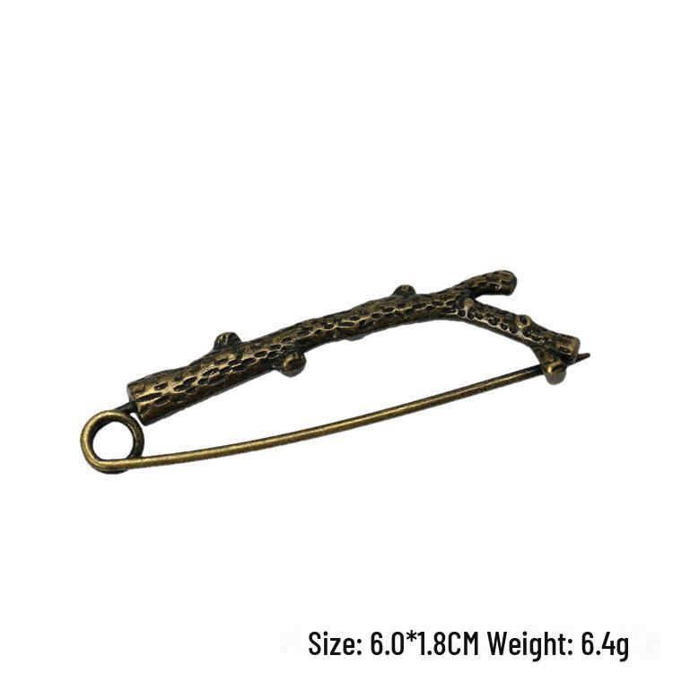 "Broșă Pin Pasăre Retro din Aliaj, Ramură de Bambus, pentru Cardigane de Damă"