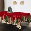 Merry Christmas Tree Snowflake Polyester Tablecloth For Table Decor Winter Xmas Kitchen Dining Table Cloth Christmas Decorations