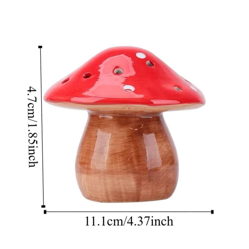Eye-Friendly Ceramic Mushroom Night Light Energy Efficient Soft Glow Cute Mushroom Lamp Ornament Flat Bottom