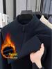 Men's Plush Lined Half-Zip Stand Collar Sweatshirt - Warm Outdoor Base Layer for Autumn & Winter