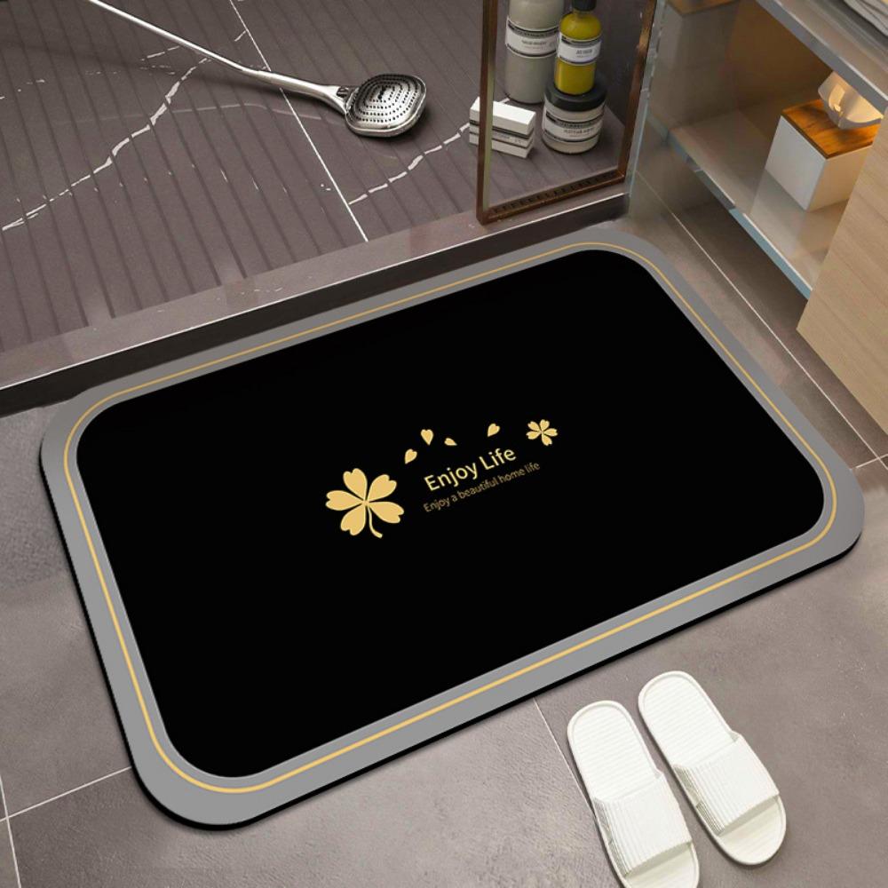 2pcs Diatom Mud Absorbent Floor Mat Non-slip Bathroom Floor Mat Door Washstand Foot Pad Diatom Mud Quick Drying