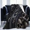 Gothic Unicorn Print Flannel Throw Blanket Soft Warm Cozy for All Seasons Use On Couch Bed Office Car Camping