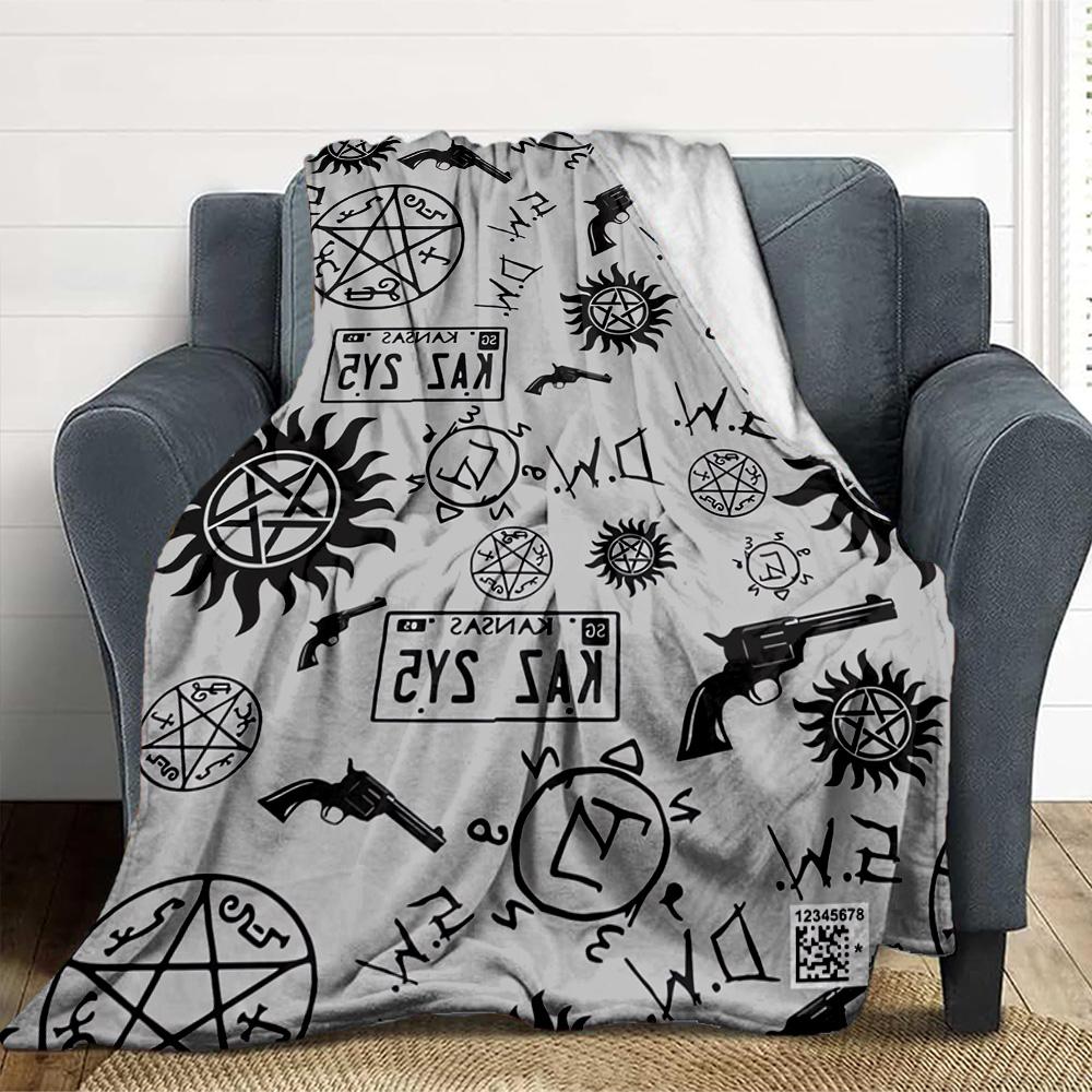 Supernatural Flannel Blanket Throw Blanket Soft Warm Sofa Bed Camping Car home Decor Unique Christmas Gift C9301383