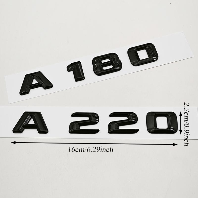 3D ABS Black Car Letters Logo A180 A220 A260 Badge Rear Trunk Emblem Decals For Mercedes Benz A Series A180 A200 A250 A260 W177